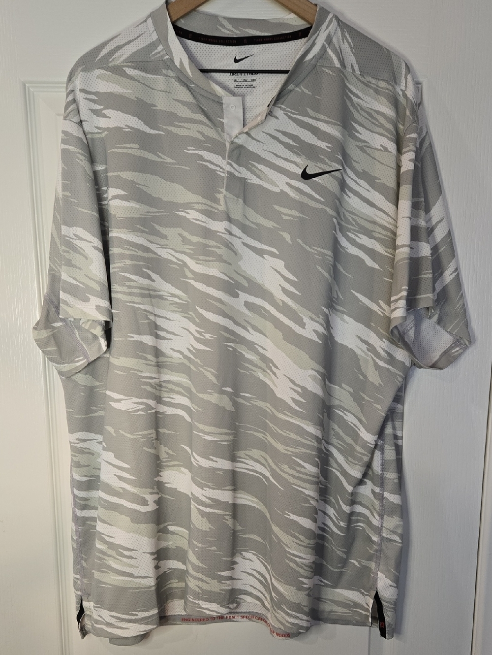 Nike Tiger Woods ADV Camo Blade Polo DA3072 100 White Photon Dust Sz XXL